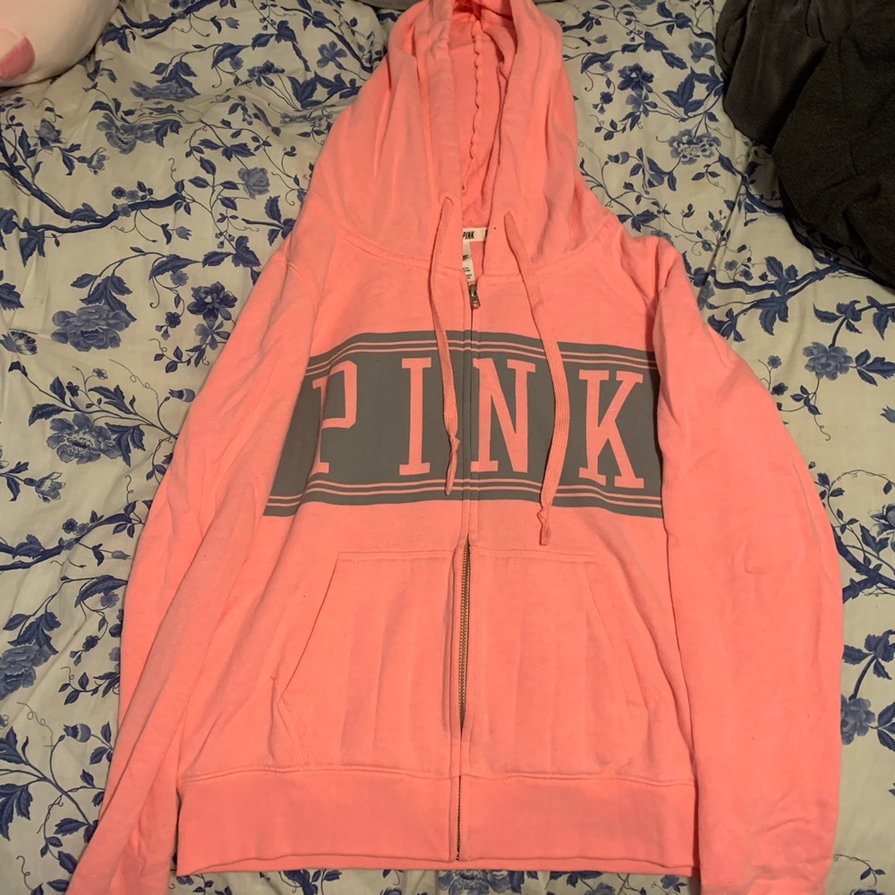 Pink zip up sweatshirt